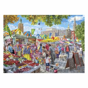 Market Day, Norwich 1000 Piece Jigsaw Puzzle - Image 1